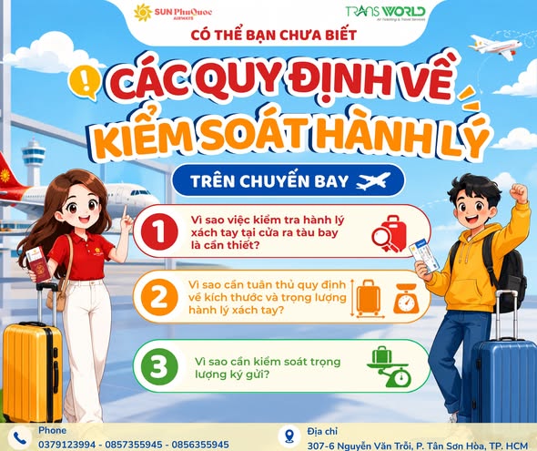 CÁC QUY ĐỊNH KIỂM SOÁT HÀNH LÝ TRÊN CHUYẾN BAY BẠN CẦN BIẾT